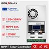 ECGSOLAX Regolatore di Carica Solare MPPT ECGSOLAX 60A 12V 24V 36V 48V Automatico per Pannelli Solari, Max PV 150VDC