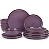 MALACASA Servizio di piatti in gres Vancasso SATA da 12/18 pezzi, set da tavola con smalto riflettente, piatti da cena/dessert/cereali/pasta per 4/6 persone