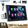 MOPECT Autoradio 1 Din da 9 Pollici con CarPlay Wireless, Schermo Touchscreen Rotante, Lettore Multimediale MP5, Radio FM, Microfono e Fotocamera