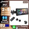 Jansite Navigatore GPS Portatile per Moto da 6,86 Pollici con Carplay Wireless e Android Auto, Impermeabile IPX7, Doppio Display BT, TMPS