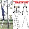 NONE Scala Telescopica 3.8M (12.5FT) Estensibile 1.9M+1.9M, Scala a Pioli Multiuso Pieghevole in Alluminio Leggera e Portatile per Soffitta