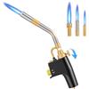 Rbefeuly Torcia Multiuso a Propano MAPP ad Alta Intensità, Bruciatore a Gas MAPP con 3 Ugelli, Accensione a Grilletto/Automatica per Saldatura, Brasatura, Cucina, con Connessione Filettata CGA600