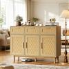 Credenza in legno con 3 cassetti e 3 ante, mobile da cucina 108x40x80 cm, credenza buffet per soggiorno, unità contenitore per camera da letto, ingresso, soggiorno, rovere