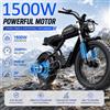 KICKWEY K7 Bici Elettrica da Montagna Fuoristrada 1500W, Batteria 48V 23AH Autonomia 80-120KM, Forcella Anteriore Grande a Doppia Sospensione con Sospensione Posteriore, Bici Elettrica da Montagna per
