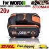 Ddadache Batteria Worx WA3551 6000mAh/8000mAh 20V per Utensili Elettrici Senza Fili, Batteria di Ricambio WA3572 WA3553 WX390 WX176 WX178