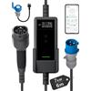 dé Caricatore EV Tipo 2 7,4kW Portatile 32A Monofase con Controllo APP Tuya Smart V2 per Auto Elettriche, Cavo di Ricarica da 6m 8m 10m 15m 20m 25m