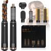 NONE Asciugacapelli 5 in 1 da 1000W, spazzola ad aria calda per asciugatura rapida, arricciacapelli e piastra professionale, set di strumenti per capelli.