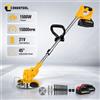 CONENTOOL Tagliaerba Elettrico Telescopico a Batteria 21V 15000RPM 1500W con 2 Batterie, Decespugliatore per Giardino