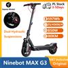 Ninebot Monopattino Elettrico Ninebot By Segway Max G3 con Motore da 850W, Velocità Massima 45KM/H (da 25KM/H), Autonomia 80KM, Sospensioni Idrauliche Doppie Originali G3 e Freni a Disco - Disponibile in