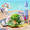 AREA-X Set di Costruzioni Modulari Sandy Cheeks Treedome Rocket Park, Scena Subacquea SpongeBob SquarePants, Kit di Mattoncini da Costruzione, Modello Fai-da-Te con 3 Personaggi, Giocattoli per Adulti,