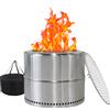 NONE Caminetto Portatile da Esterno con Posacenere, Braciere in Acciaio Inossidabile, Braciere Multifunzionale per Legna e BBQ per Uso Esterno