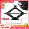 BRIEFNESS Martinetto a Forbice, Kit Sollevatore Auto Compatto 2 Tonnellate/4409 LBS, Sollevatore a Forbice Cromato con Manovella Veloce, Gamma di Sollevamento da 105 a 385mm, Sollevatore per Auto, Kit Portatile