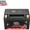 KEMITOUR Batteria al litio per moto KEMIMOTO LiFePO4 12V 2.5Ah/4Ah/6Ah pre-caricata, batteria universale per ATV, UTV, moto d'acqua