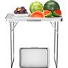 Tavolo Pieghevole da Esterno: Tavolo Pieghevole in Alluminio, Tavolo Portatile da Campeggio, Tavolo da Giardino, Leggero, per Uso Interno ed Esterno, Tavolo da Picnic e Barbecue, Bianco (80 X 60 X 69