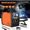 HITBOX Saldatrice MIG HITBOX 200 Ampere 220V HIM200 4 in 1: Saldatura a Elettrodo (MMA), Gas/Flux Core MIG, Lift TIG, Supporto Spool Gun, Portatile per Uso Domestico, Semiautomatica, Inverter IGBT, Macchina
