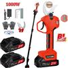 Vremota Forbici Elettriche Brushless 2-in-1 da 1000W con Asta Telescopica da 2M, Cesoie per Potatura Senza Fili per Giardinaggio, Compatibili con Batteria Makita 18V