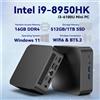 NONE Mini PC Portatile 2026 con Intel Core I9 8950HK o I3-6100U, Windows 11, 16GB RAM, SSD da 512GB/1TB, Computer da Gaming, WiFi 6, USB, Mini Desktop PC Portatile