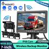 podofo Monitor di Retromarcia Podofo 7 Pollici con Telecamera Wireless Impermeabile HD, Visione Notturna IR, Telecamera Posteriore per Auto