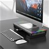 Supporto Monitor in ABS con Porte USB 2.0/3.0, Organizzatore da Scrivania Pieghevole con Cassetto e Porta Telefono/Tablet