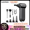 WOLFBOX DF100 Soffiatore d'Aria Elettrico - 150000 RPM Super Potente, Motore Brushless Ricaricabile a 3 Velocità per Auto/PC/Casa/Esterni