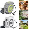 NONE Avvolgitubo da Giardino Automatico Retrattile - Montaggio a Parete 180 ° Scatola per tubo flessibile girevole con limitatore di lunghezza, pistola a spruzzo a 10 funzioni per prato, giardino e