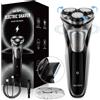 sejoy Rasoio elettrico da uomo, rasoio Wet & Dry con rifinitore a scomparsa, testine rotanti elettriche 3D e display LED, rasoio elettrico senza fili da uomo, macchina da barba ricaricabile con ricarica