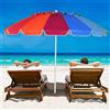 NONE Ombrellone da Spiaggia 2,45m con 8 Stecche in Fibra di Vetro Regolabili, Resistente al Vento, Portatile, con Borsa per il Trasporto, per Spiaggia, Patio e Giardino