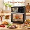 NONE Friggitrice ad Aria da 10L, Forno da 1800W Senza Olio con 11 Programmi, 360° ° Circolazione dell'aria calda, display touchscreen, cottura sana per pizza, pollo, patatine fritte, timer,