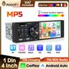 podofo Autoradio Podofo con Carplay, Stereo EQ FM Bluetooth USB MP5, Lettore Multimediale, Android Auto, MirrorLink, Schermo IPS da 4'', Audio per Auto