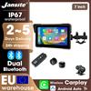 Jansite Navigatore GPS portatile da 7 pollici per moto, telecamera anteriore e posteriore 2K, controller con schermo, TMPS, Carplay, Android Auto