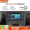 AUTOTOP Autoradio Linux da 7 pollici con Carplay wireless e Android Auto per Audi A3 8P 2003-2012, lettore multimediale video con touchscreen, YouTube online, Airplay, Autolink, Mirror Link, WiFi, Bluetooth,
