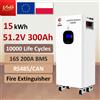 SJY SAIJIAOYANG LiFePO4 Batteria Solare Domestica Verticale 51.2V 48V 300Ah 15kWh con BMS Intelligente Integrato da 200A, Antincendio Chimico, 10000 Cicli, Stoccaggio Energia Solare, Disponibilità EU