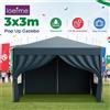Loefme Gazebo Pieghevole LOEFME 3x3m, Tenda Pop-Up Portatile Impermeabile con Finestre per Giardino, Patio, Barbecue, Campeggio, Feste all'Aperto