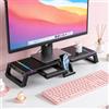 NONE Supporto per monitor pieghevole con spazio di archiviazione sul desktop, con 4 porte USB, design ergonomico, organizer da scrivania.