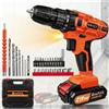 NONE Home Orange 21V Trapano Avvitatore a Batteria, Set di Cacciaviti Portatili con 29 Punte, 1/2 X 1500mAh Batterie