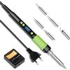 NONE Kit Saldatore da 90W | 5 funzioni: supporto, LCD, spegnimento automatico, riscaldamento rapido. 180-500 ° C (356-932 ° F). Per Riparazioni, Lavorazione dei Metalli e Fai-da-Te