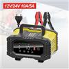 GECOFEER Caricabatterie per Auto e Moto 12V/24V 10A/5A 20A/10A con Display Digitale, Caricatore Intelligente per Batterie al Litio, AGM, Colloidali, al Piombo-Acido e LiFePO4