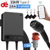 dé Stazione di Ricarica Wallbox Tipo 2 11kW 16A Trifase con Controllo App Tuya Smart per Veicoli Elettrici, Cavo di Ricarica EV 5m 7.5m 10m 12.5m 15m