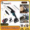 NONE Podofo Motosega Elettrica Portatile Senza Spazzole da 8 Pollici, 21V, a Batteria, Mini Motosega per Taglio Legno, Potatura Alberi, Strumento Portatile Fai-da-Te per Casa e Giardino