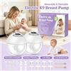 Jheppbay Tiralatte Elettrico con Coperchio Antipolvere, Senza Mani - Potente Aspirazione, Silenzioso e Anti-perdita, 4 Modalità, 12 Livelli, Collettore di Latte Confortevole con Flangia da 17/19/21/24/27mm