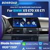 BONROAD 12.3" Wireless CarPlay Autoradio Multimediale con Schermo Touch Blade Android Auto per BMW X5 E70 X6 E71 2007-2013 Sistema CCC/CIC Navigazione GPS Display