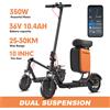 Mankeel Monopattino elettrico Mankeel 36V 10.4Ah con sedile rimovibile, ruote da 10'' con ammortizzatori, monopattino elettrico pieghevole con app intelligente, velocità massima 30 km/h, autonomia 25-30 km
