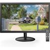 Eyoyo Monitor da tavolo Eyoyo da 21.5 pollici, risoluzione HD 1920x1080, frequenza di aggiornamento 75 Hz, schermo LED con porte HDMI, VGA, AV, BNC e USB, altoparlanti integrati,schermo per computer,