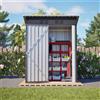 GIHAUVIA Casetta da Giardino in Metallo 152×73×182cm con Porta Chiudibile a Chiave, Ripostiglio Impermeabile per Attrezzi da Giardino