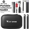 WEST BIKING Spedizione Locale Kit Attrezzi Portatile Multifunzione Borsa Riparazione Bici Set Chiavi a Cricchetto Leva Pneumatici Mini Pompa Accessori Bici