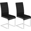 WOLTU 2PCS/SET Sedia da pranzo ergonomica con base imbottita, schienale alto, sedia a sbalzo per cucina, soggiorno, ufficio, balcone