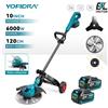 Yofidra Tagliaerba Elettrico Brushless da 10 Pollici 6000W 58000RPM, Strumento Pieghevole per Giardino, Compatibile con Batteria Makita 21V