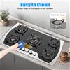 Bymaocar Piano Cottura a Gas a 5 Fuochi, Fornello a Gas, Piano Cottura in Vetro Temperato, Tipo a Batteria per Cucina Domestica 90*51*6cm