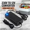 NONE Adattatore di Alimentazione per Auto 12V 10A 120W, Convertitore da AC 220V a DC 12V con Presa Accendisigari, Alimentatore con Spina EU per Frigorifero da Auto