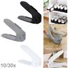 NONE 10/30 Pezzi Portascarpe Regolabili, Impilatori per Scarpe in Plastica, Organizzatori Salvaspazio, 3 Altezze Regolabili, Bianco/Nero/Grigio